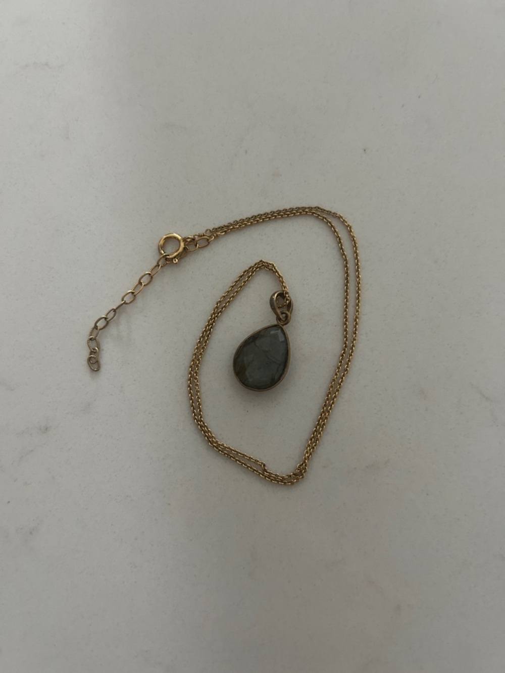 Gold Teardrop Labradorite Pendant Necklace - Dean Davidson - Picture 2 of 3